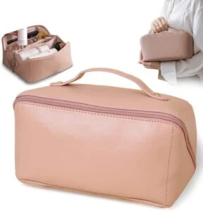 Leather Makeup Bag Large Capacity Cosmatic Travel Bag (ST-101)