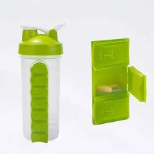 Pill Box Organizer with Water Bottle Protein Shaker (ST-102)